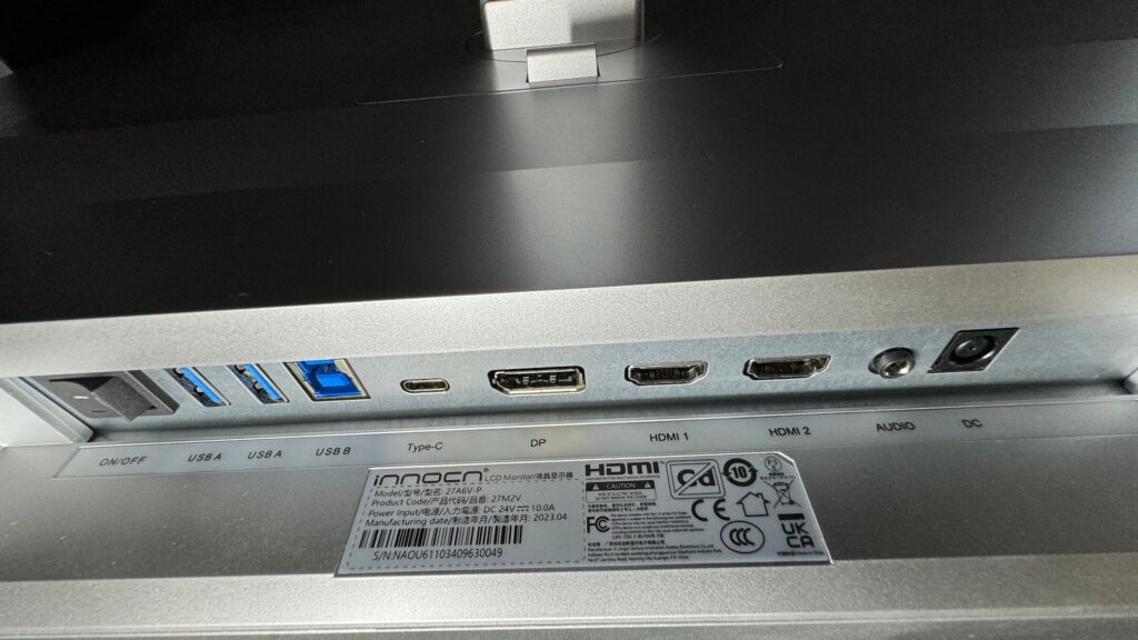 INNOCN27InchMonitorBackPorts 1