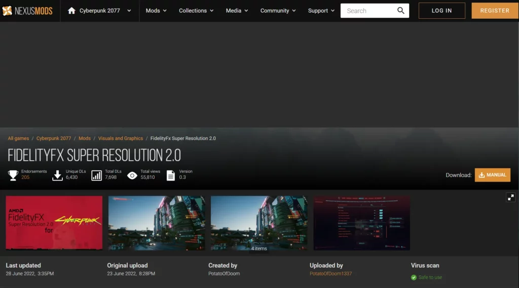 Cyberpunk 2077 FSR 2.0 Mod