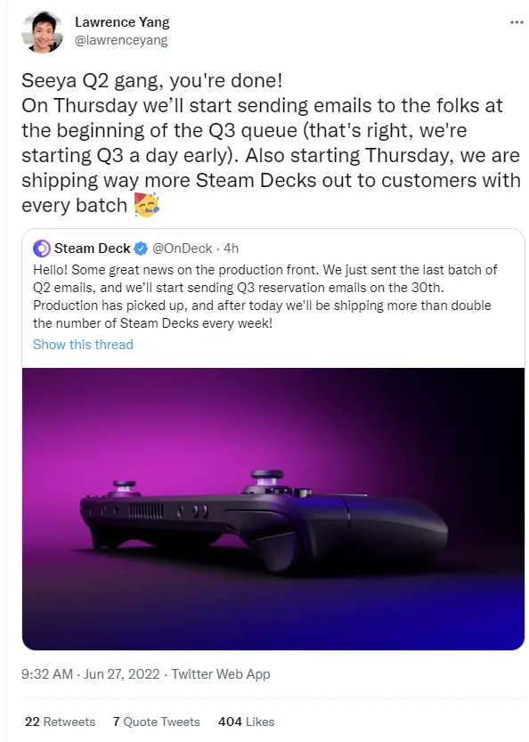 Twitter Post for Q2 Q3